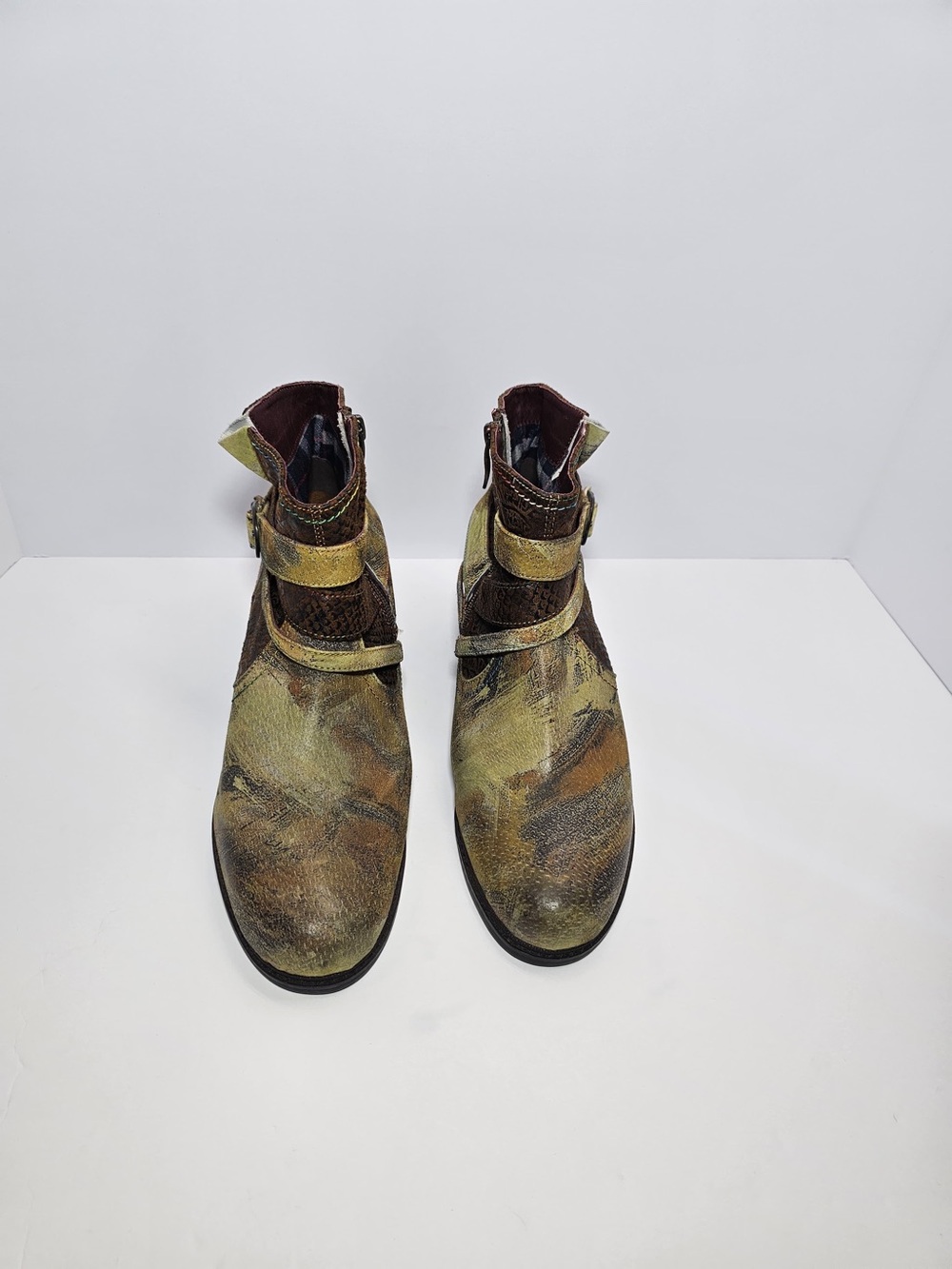 L’Artiste Shazzam Hand Painted Leather Booties EU 41